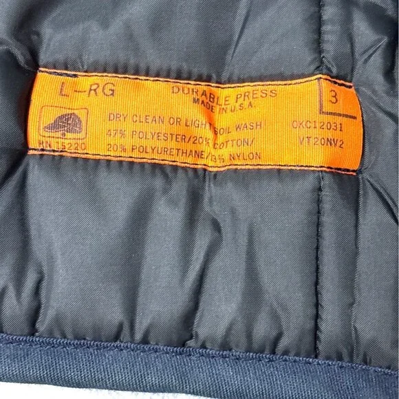 Durable Press Navy Blue Quilted Vest Large USA Made Polyester Cotton Blend - Picture 3 of 5